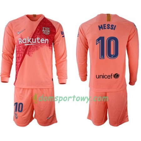 Koszulka FC Barcelona Messi 10 Dziecięcy Trzeci Koszulki Piłkarskie 2018-2019 Długi Rękaw
